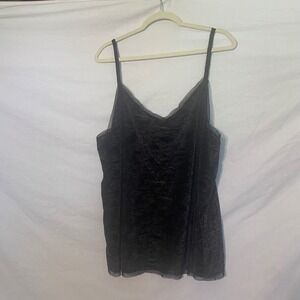 Worthington Woman Black Burnout Velvet Animal Print Camisole Top 2X NWT
